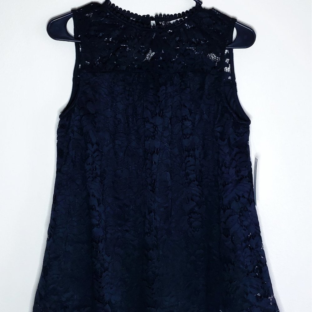 NEW Women's Zac & Rachel Sleeveless Floral Print Crepe Blouse [Small | B…